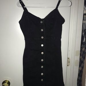 Black mini jean dress